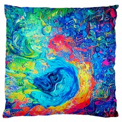 Liquid Art Pattern - Fluid Art Large Cushion Case (one Side) by GardenOfOphir