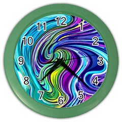Waves Of Color Color Wall Clock