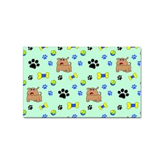 Dog Pattern Seamless Blue Background Scrapbooking Sticker Rectangular (100 Pack) by Wegoenart