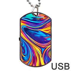 Dancing In The Liquid Light Dog Tag Usb Flash (one Side) by GardenOfOphir