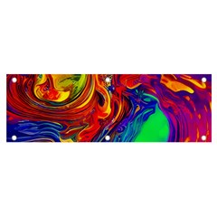 Waves Of Colorful Abstract Liquid Art Banner And Sign 6  X 2  by GardenOfOphir