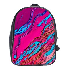Colorful Abstract Fluid Art School Bag (xl) by GardenOfOphir