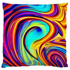 Fluid Art Pattern Large Premium Plush Fleece Cushion Case (two Sides) by GardenOfOphir