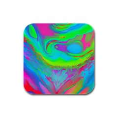 Fluid Artistic Rubber Square Coaster (4 Pack) by GardenOfOphir