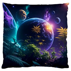 Fantasy People Mysticism Composing Large Premium Plush Fleece Cushion Case (one Side) by Jancukart