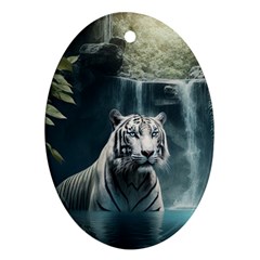 Tiger White Tiger Nature Forest Ornament (oval)