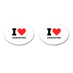 I Love Christine Cufflinks (oval) by ilovewhateva
