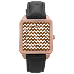 Pattern 117 Rose Gold Leather Watch  by GardenOfOphir