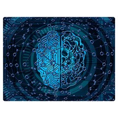 Artificial Intelligence Network Blue Art Premium Plush Fleece Blanket (extra Small) by Semog4