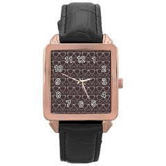 Pattern 194 Rose Gold Leather Watch  by GardenOfOphir