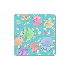 Jellyfish Animal Translucent Square Magnet