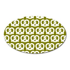 Olive Pretzel Illustrations Pattern Oval Magnet by GardenOfOphir