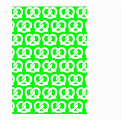 Neon Green Pretzel Illustrations Pattern Large Garden Flag (two Sides) by GardenOfOphir