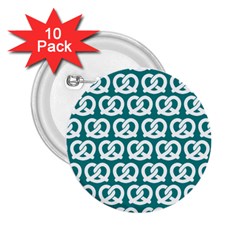 Teal Pretzel Illustrations Pattern 2 25  Buttons (10 Pack)  by GardenOfOphir