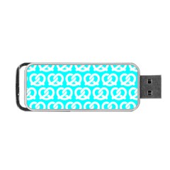 Aqua Pretzel Illustrations Pattern Portable Usb Flash (one Side) by GardenOfOphir