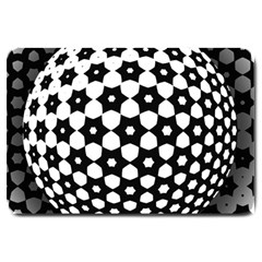 Sphere Spherical Circular Monochrome Circle Art Large Doormat by Jancukart