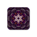 Rosette Kaleidoscope Mosaic Abstract Background Art Rubber Square Coaster (4 pack)