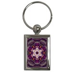 Rosette Kaleidoscope Mosaic Abstract Background Art Key Chain (Rectangle)