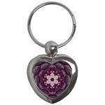 Rosette Kaleidoscope Mosaic Abstract Background Art Key Chain (Heart)