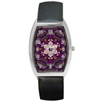 Rosette Kaleidoscope Mosaic Abstract Background Art Barrel Style Metal Watch