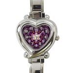 Rosette Kaleidoscope Mosaic Abstract Background Art Heart Italian Charm Watch