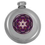 Rosette Kaleidoscope Mosaic Abstract Background Art Round Hip Flask (5 oz)