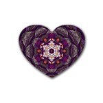 Rosette Kaleidoscope Mosaic Abstract Background Art Rubber Heart Coaster (4 pack)