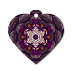 Rosette Kaleidoscope Mosaic Abstract Background Art Dog Tag Heart (One Side)