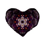 Rosette Kaleidoscope Mosaic Abstract Background Art Standard 16  Premium Flano Heart Shape Cushions