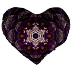 Rosette Kaleidoscope Mosaic Abstract Background Art Large 19  Premium Flano Heart Shape Cushions