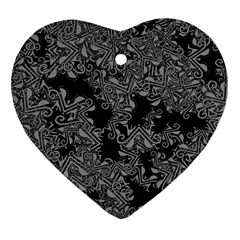 Modern Tribalism Elegance Print Heart Ornament (two Sides) by dflcprintsclothing