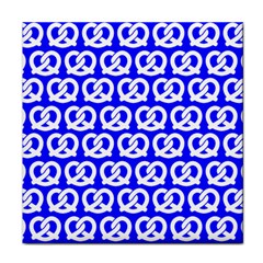 Blue Pretzel Illustrations Pattern Face Towel by GardenOfOphir
