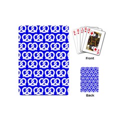 Blue Pretzel Illustrations Pattern Playing Cards Single Design (mini) by GardenOfOphir