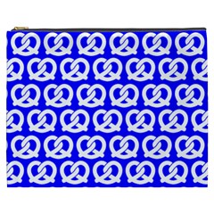 Blue Pretzel Illustrations Pattern Cosmetic Bag (xxxl) by GardenOfOphir