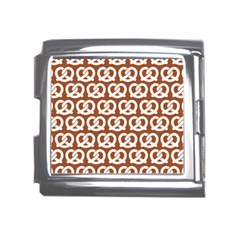 Brown Pretzel Illustrations Pattern Mega Link Italian Charm (18mm) by GardenOfOphir