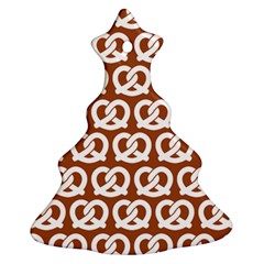 Brown Pretzel Illustrations Pattern Christmas Tree Ornament (two Sides) by GardenOfOphir