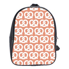 Salmon Pretzel Illustrations Pattern School Bag (xl) by GardenOfOphir