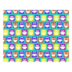 Colorful Whimsical Owl Pattern One Side Premium Plush Fleece Blanket (large) by GardenOfOphir