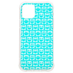 Aqua Turquoise And White Owl Pattern Iphone 12/12 Pro Tpu Uv Print Case by GardenOfOphir