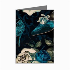 Glass Slipper Blues Fairytale Mini Greeting Card