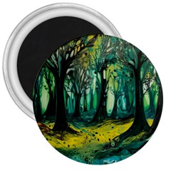 Ai Generated Trees Forest Mystical Forest Nature Art 3  Magnets
