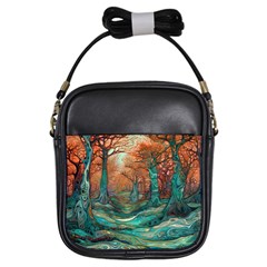 Ai Generated Tree Forest Mystical Forest Nature Girls Sling Bag