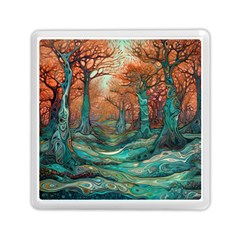 Ai Generated Tree Forest Mystical Forest Nature Memory Card Reader (square)