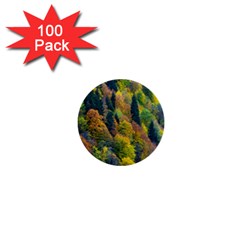 Forest Trees Leaves Fall Autumn Nature Sunshine 1  Mini Buttons (100 Pack) 