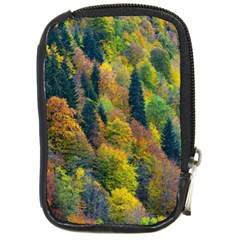 Forest Trees Leaves Fall Autumn Nature Sunshine Compact Camera Leather Case by Ravend