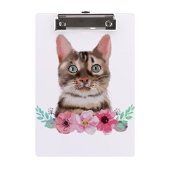 Watercolor Cat A5 Acrylic Clipboard