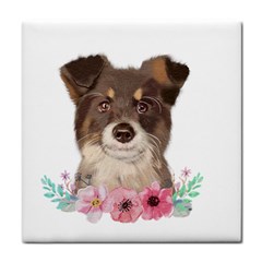 Watercolor Dog Tile Coaster by SychEva