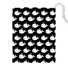 Cute Whale Illustration Pattern Drawstring Pouch (4xl) by GardenOfOphir