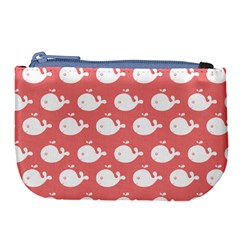 Coral Whales Pattern Large Coin Purse by GardenOfOphir