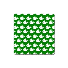 Cute Whale Illustration Pattern Square Magnet by GardenOfOphir